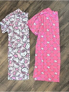 Hello Kitty Pink and White Girls' Nightgown Duo